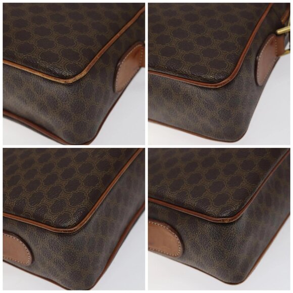 CELINE Macadam Canvas Shoulder Bag PVC Leather Brown Gold Auth - Picture 15 of 16